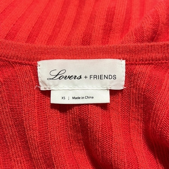 Lovers and Friends Davenport Ribbed Knit Long Open Cardigan Duster Red Sz XS - Picture 13 of 15